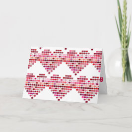 Cartão De Festividades Paleta vermelha, tons vermelhos em forma de coraçã