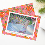 Cartão De Festividades Palm Beach Christmas Pink & Orange Ornaments Photo<br><div class="desc">PreppyPrint.com - Celebre o Natal em estilo! Adicione seu toque personalizado a esses cartões com fotos. Transfira este design para os produtos de sua escolha também! Visite minha loja de designers,  PreppyPrint.com,  para coordenar itens.</div>
