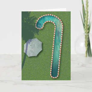 Cartão De Festividades Palm Springs Christmas Candy Can Lap Pool