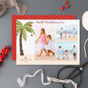 Cartão De Festividades Palmeira de Mele Kalikimaka 3 Foto Natal