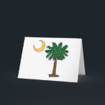 Cartão De Festividades Palmetto do Natal<br><div class="desc">Uma árvore festiva do palmetto do Natal com luzes e uma lua amarela. O palmetto é o símbolo de South Carolina. Personalize seu produto adicionando o texto (como sua cidade nataa). Você pode igualmente escolher de uma vasta selecção de estilos e de cores da camisa. Clique para ver todas suas...</div>