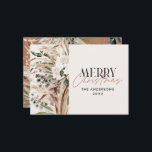 Cartão De Festividades Pampas eucalyptus moody moderno boho elegante<br><div class="desc">Pampas eucalipto moody moderno boho elegante tipografia moderna terracotta,  carta de Natal verde,  preto,  natural e sábio.</div>