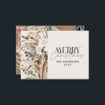 Cartão De Festividades Pampas eucalyptus moody moderno boho elegante<br><div class="desc">Pampas eucalipto moody moderno boho elegante tipografia moderna terracotta,  carta de Natal verde,  preto,  natural e sábio.</div>