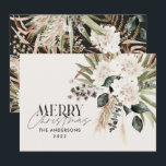 Cartão De Festividades Pampas eucalyptus moody moderno boho elegante<br><div class="desc">Pampas eucalipto moody moderno boho elegante tipografia moderna terracotta,  carta de Natal verde,  preto,  natural e sábio.</div>