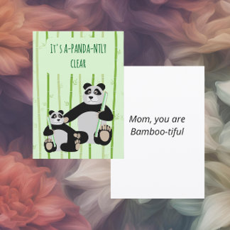 Cartão De Festividades Panda Bamboo Mother’s Day