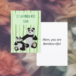 Cartão De Festividades Panda Bambu Dia das Mães