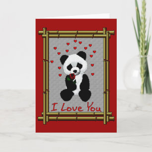 Cartão De Festividades Panda Bear Valentine