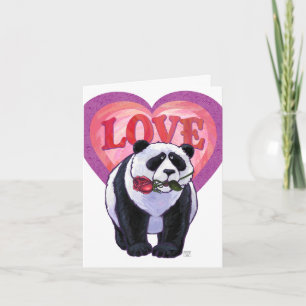 Cartão De Festividades Panda Bear Valentine's Day