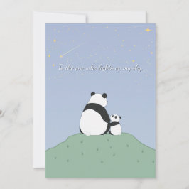 Cartão De Festividades Panda Bonita Sob Estrelas