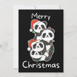 Cartão De Festividades Panda Natal Árvore de Natal Pandas