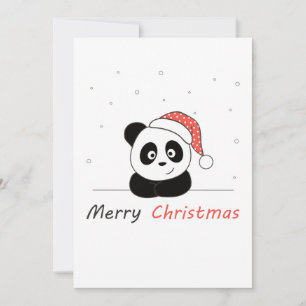 Cartão De Festividades Panda Natal Neve Animais de inverno Pandas
