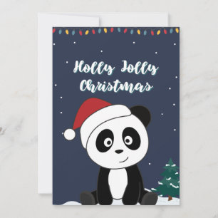 Cartão De Festividades Panda Natal Neve Animais de Inverno Pandas Feriado