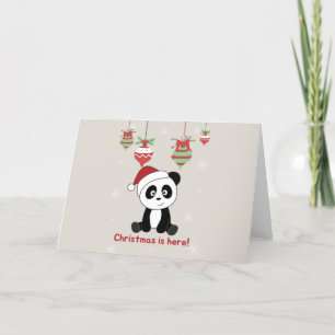 Cartão De Festividades Panda Natal Neve Inverno Animais Pandas Feriado