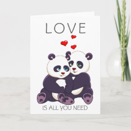 Cartão De Festividades Pandas bonitas