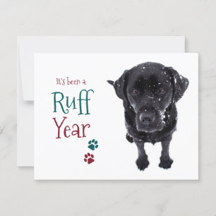 Cartão De Festividades Pandemia de Natal do Funny Black Labrador