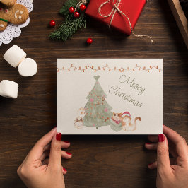 Cartão De Festividades Pão de Gato de Natal Meowy Personalizado