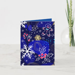 Cartão De Festividades Pão de Natal e Desejos de Canas Doces