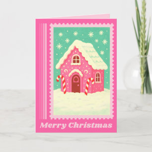 Cartão De Festividades Pão de Pão Rosa Pão de Pão de Natal Casa