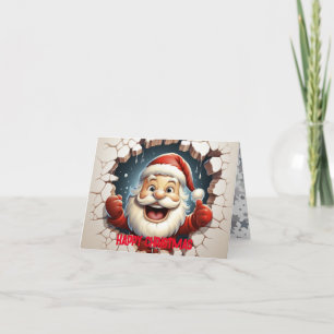 Cartão De Festividades Papai Noel 3D Fofo Feliz Natal