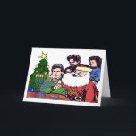 Cartão De Festividades Papai Noel Acendendo A Menorah - Natal Chanukah<br><div class="desc">Cartão De Saudação Chrismanukah feliz Com Papai Noel Na Frente Iluminando A Menorah</div>