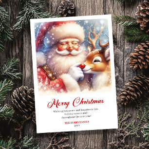 Cartão De Festividades Papai Noel Aconchegante E Cumprimento De Natal De