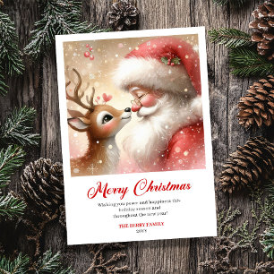 Cartão De Festividades Papai Noel Adorável E Saudação De Natal Aconchegan