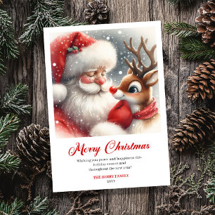 Cartão De Festividades Papai Noel Adorável E Saudação De Natal Aconchegan