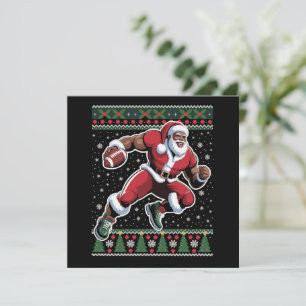 Cartão De Festividades Papai Noel Afro-Americano Futebol Camisa Feia de N