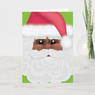 Cartão De Festividades Papai noel alegre do preto ou do afro-americano do