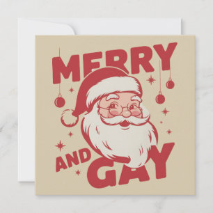 Cartão De Festividades Papai Noel Alegre e Gay LGBTQ Natal Ho Ho Homo Vin