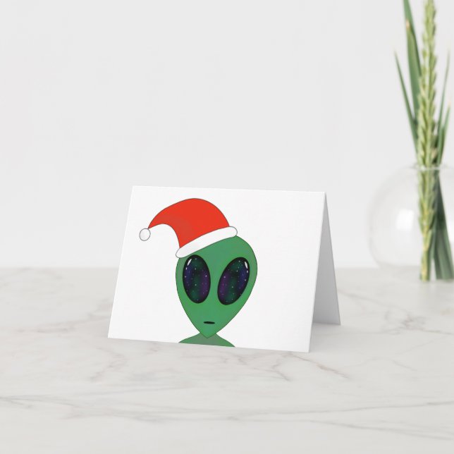 Cartão De Festividades Papai Noel alienígena (Frente)
