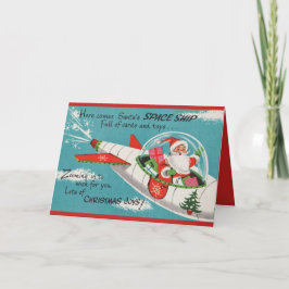 Cartão De Festividades Papai noel alto de voo com material para TODOS