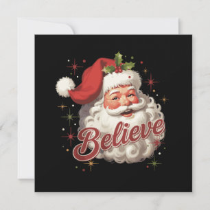 Cartão De Festividades Papai Noel Antigo Acredite no Natal 
