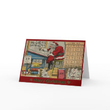 Papai Noel Antigo Verificando Listas PERSONALIZADO