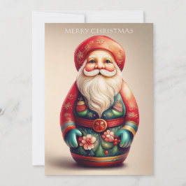 Cartão De Festividades Papai Noel Arte Popular