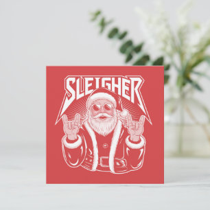 Cartão De Festividades Papai Noel Assassino Funny Metal Natal Rocha