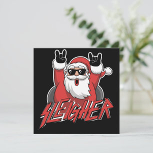 Cartão De Festividades Papai Noel Assassino Metal Natal Divertido Granizo