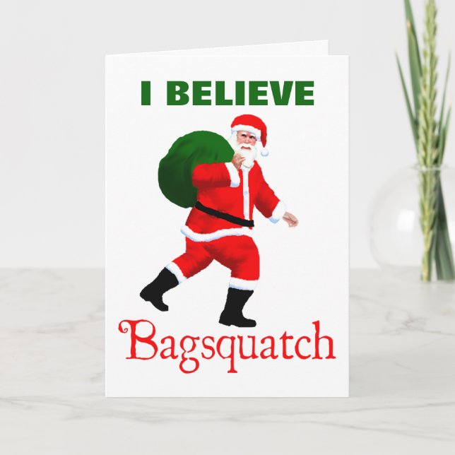 Cartão De Festividades Papai Noel - Bagsquatch (Frente)