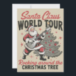 Cartão De Festividades Papai Noel Balançando Vintage Rocking Around the C<br><div class="desc">Papai Noel Balançando Vintage Rocking Around the Christmas Árvore Retro Papai Noel Natal Presente de Natal</div>