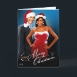 Cartão De Festividades Papai noel Barack Michelle Obama do Feliz Natal<br><div class="desc">Este cartão de Natal do divertimento caracteriza o presidente Barack Obama e a primeira senhora Michelle Obama como o Sr. e a Sra. Papai Noel. Faz uma lembrança memorável da lembrança. Posters do calendário, ornamento do feriado, posters e ímãs de harmonização também disponíveis. "Barack e design original do papai noel...</div>