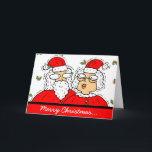 Cartão De Festividades Papai noel bonito e Sra. Claus Com Azevinho Natal<br><div class="desc">Este cartão de Natal adorável é perfeito para que os casais enviem seus elogio do feriado e bons desejos esta estação do Natal! Características de design um gráfico adorável do papai noel e da Sra. Claus em ternos vermelhos tradicionais. O papai noel e a Sra. Claus estão estando próximos junto...</div>
