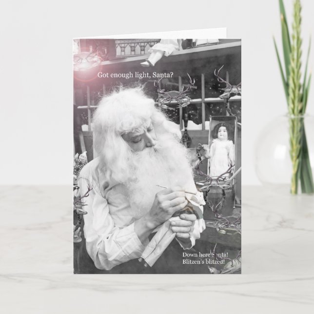 Cartão De Festividades Papai noel & caranguejos (Frente)