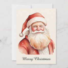 Cartão De Festividades Papai Noel Clássico Rústico Fofo Retrô