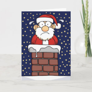 Cartão De Festividades Papai noel colado