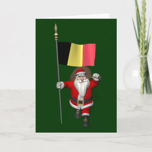 Cartão De Festividades Papai Noel Com Alferes Da Bélgica