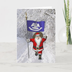 Cartão De Festividades Papai Noel Com Alferes Da Louisiana