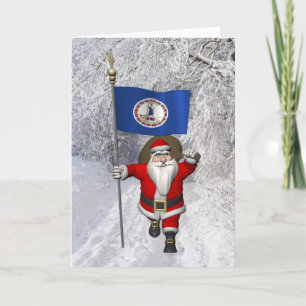 Cartão De Festividades Papai Noel Com Alferes Da Virgínia