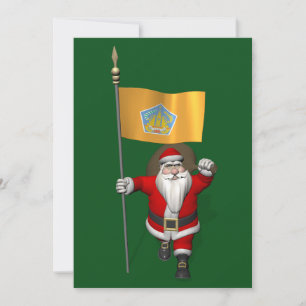 Cartão De Festividades Papai Noel Com Alferes De Bali