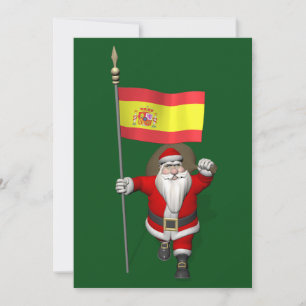 Cartão De Festividades Papai Noel Com Alferes De Espanha