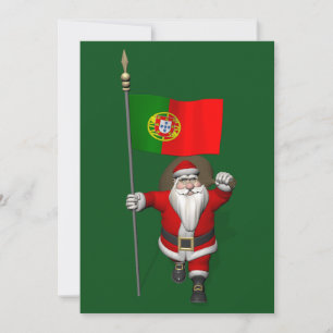 Cartão De Festividades Papai Noel com Alferes de Portugal